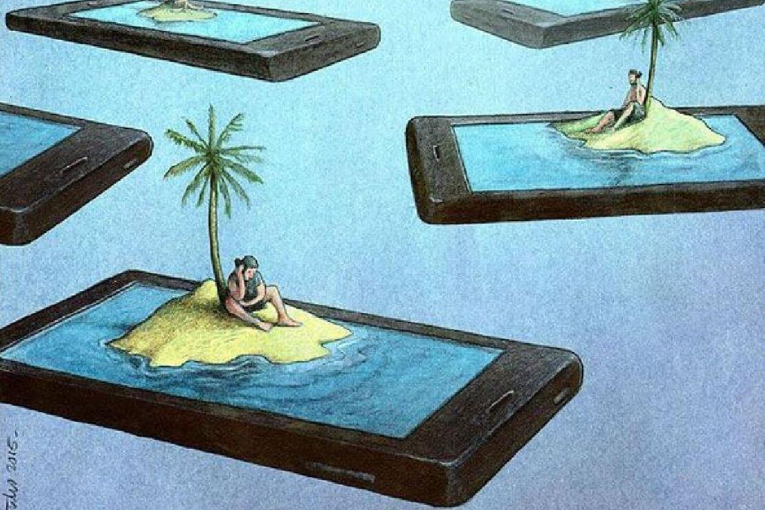 telefons y gente aislada - Seu celular aproxima você de quem está longe, mas leva você para longe de quem está perto